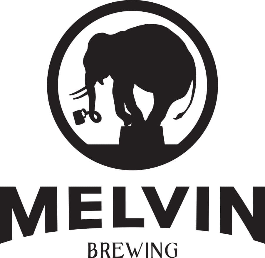 The Melvin Brewing logo, an elephant inside a circle above the brand name